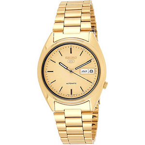 kaldenavn Bakterie næse Seiko Men's SNXL72 Seiko 5 Automatic Gold-Tone Stainless Steel Bracelet  Watch with Patterned Dial